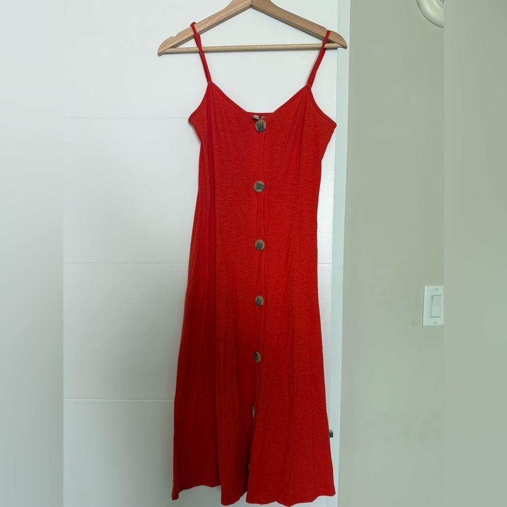ASOS Red Strapless Button-Down Dress
